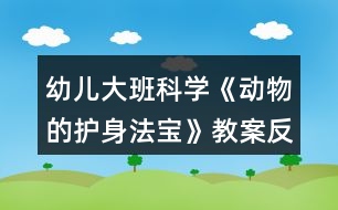 幼兒大班科學《動物的護身法寶》教案反思