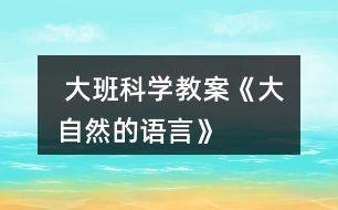  大班科學(xué)教案《大自然的語(yǔ)言》