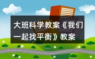 大班科學(xué)教案《我們一起找平衡》教案