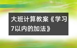 大班計(jì)算教案《學(xué)習(xí)7以內(nèi)的加法》