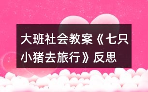 大班社會教案《七只小豬去旅行》反思