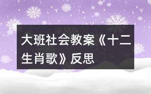 大班社會教案《十二生肖歌》反思