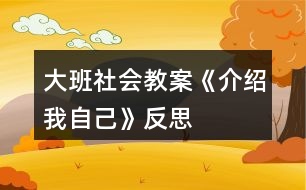 大班社會教案《介紹我自己》反思