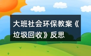 大班社會環(huán)保教案《垃圾回收》反思