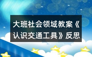 大班社會(huì)領(lǐng)域教案《認(rèn)識交通工具》反思