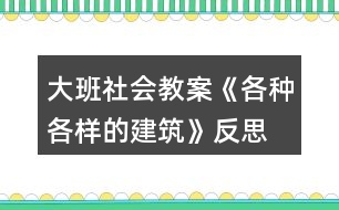 大班社會教案《各種各樣的建筑》反思