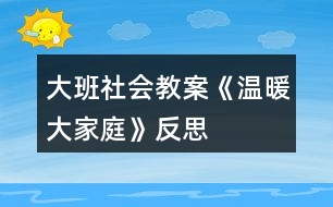 大班社會教案《溫暖大家庭》反思