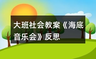 大班社會教案《海底音樂會》反思