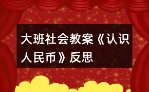 大班社會教案《認識人民幣》反思