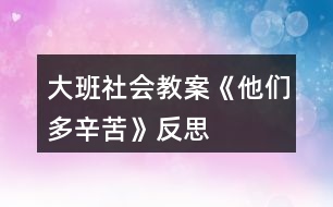 大班社會教案《他們多辛苦》反思