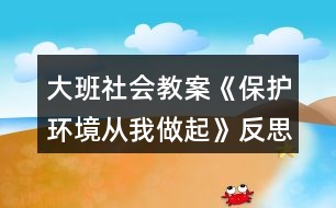 大班社會教案《保護(hù)環(huán)境從我做起》反思