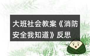 大班社會教案《消防安全我知道》反思