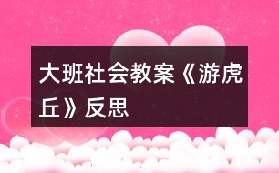 大班社會教案《游虎丘》反思