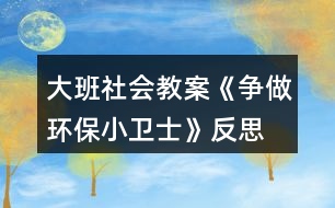 大班社會(huì)教案《爭做環(huán)保小衛(wèi)士》反思