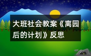 大班社會(huì)教案《離園后的計(jì)劃》反思