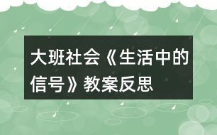 大班社會《生活中的信號》教案反思