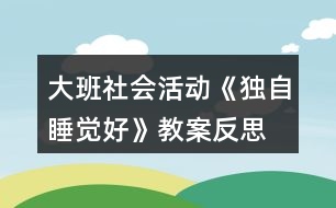 大班社會活動《獨(dú)自睡覺好》教案反思