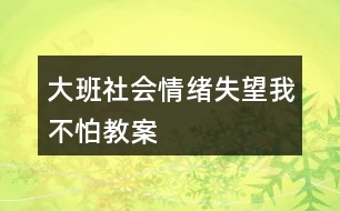 大班社會(huì)情緒失望我不怕教案