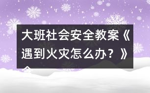 大班社會(huì)安全教案《遇到火災(zāi)怎么辦？》含設(shè)計(jì)意圖總結(jié)