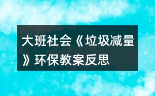 大班社會(huì)《垃圾減量》環(huán)保教案反思