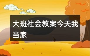 大班社會教案今天我當(dāng)家