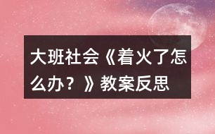 大班社會(huì)《著火了怎么辦？》教案反思