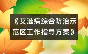 《艾滋病綜合防治示范區(qū)工作指導方案》