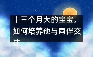 十三個(gè)月大的寶寶，如何培養(yǎng)他與同伴交往