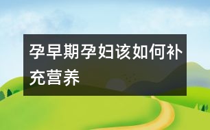 孕早期孕婦該如何補充營養(yǎng)