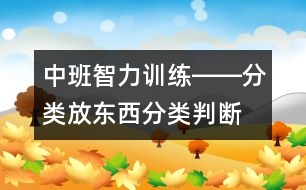 中班智力訓(xùn)練――分類放東西（分類、判斷、習(xí)慣、記憶）