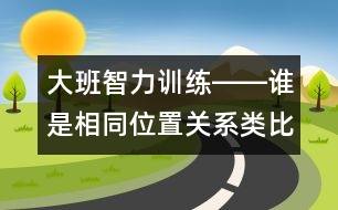 大班智力訓(xùn)練――誰是相同位置關(guān)系（類比、空間、創(chuàng)造、語言）