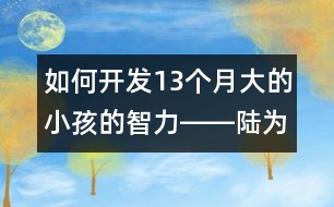 如何開發(fā)13個(gè)月大的小孩的智力――陸為之回答