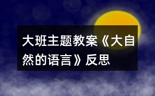 大班主題教案《大自然的語(yǔ)言》反思