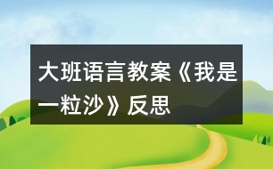 大班語(yǔ)言教案《我是一粒沙》反思