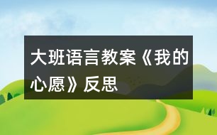 大班語言教案《我的心愿》反思