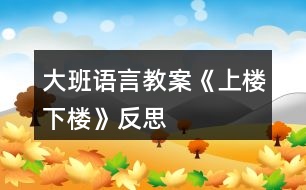 大班語言教案《上樓下樓》反思