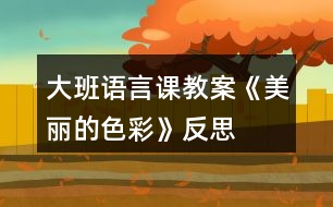 大班語(yǔ)言課教案《美麗的色彩》反思