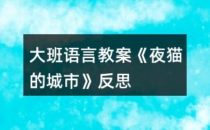 大班語言教案《夜貓的城市》反思