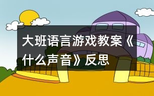 大班語(yǔ)言游戲教案《什么聲音》反思