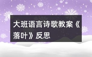 大班語言詩歌教案《落葉》反思