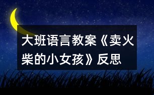 大班語(yǔ)言教案《賣(mài)火柴的小女孩》反思