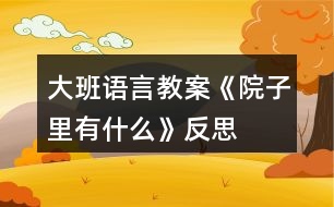 大班語(yǔ)言教案《院子里有什么》反思