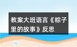 教案大班語(yǔ)言《粽子里的故事》反思