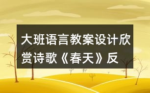 大班語言教案設(shè)計(jì)欣賞詩歌—《春天》反思