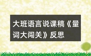 大班語言說課稿《量詞大闖關》反思