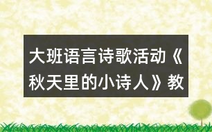 大班語言詩歌活動《秋天里的小詩人》教學設計反思