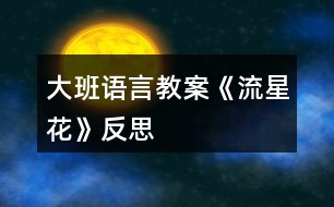 大班語言教案《流星花》反思