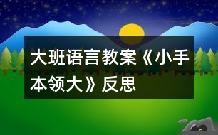 大班語言教案《小手本領(lǐng)大》反思