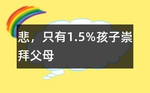 悲，只有1.5%孩子崇拜父母