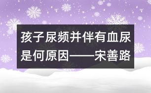 孩子尿頻并伴有血尿是何原因――宋善路回答